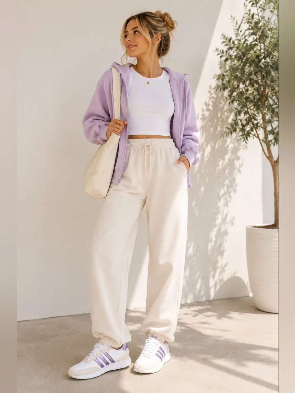 👟 adidas Run 60s 2.0 Women’s Sneakers – White / Metallic Purple 🤍Size 8.5💜NIB